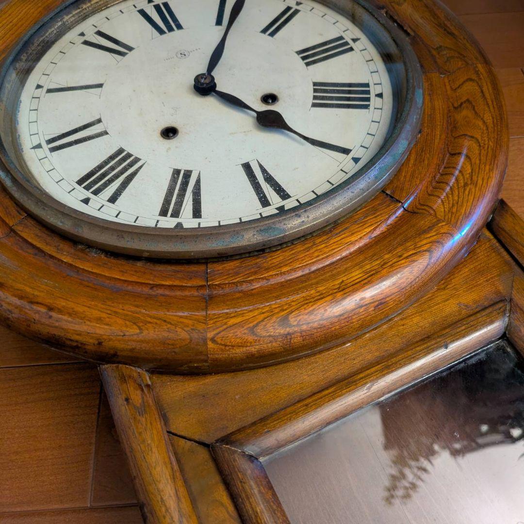 古時計　アンティーク掛時計　振り子時計　ゼンマイ時計