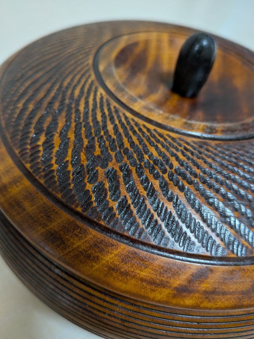 あすか菓子器6寸　ふき漆