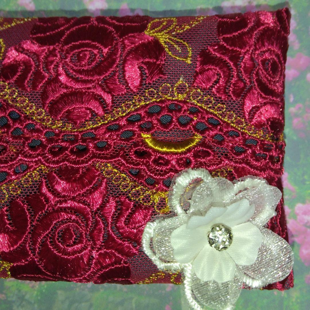 おしゃれなレースのポケットティッシュケース(25308のレース)紺色