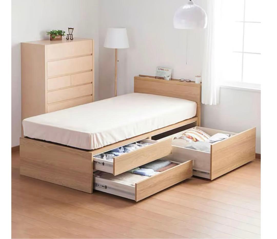 ニトリ　NITORI シングルベッドフレーム 収納付き