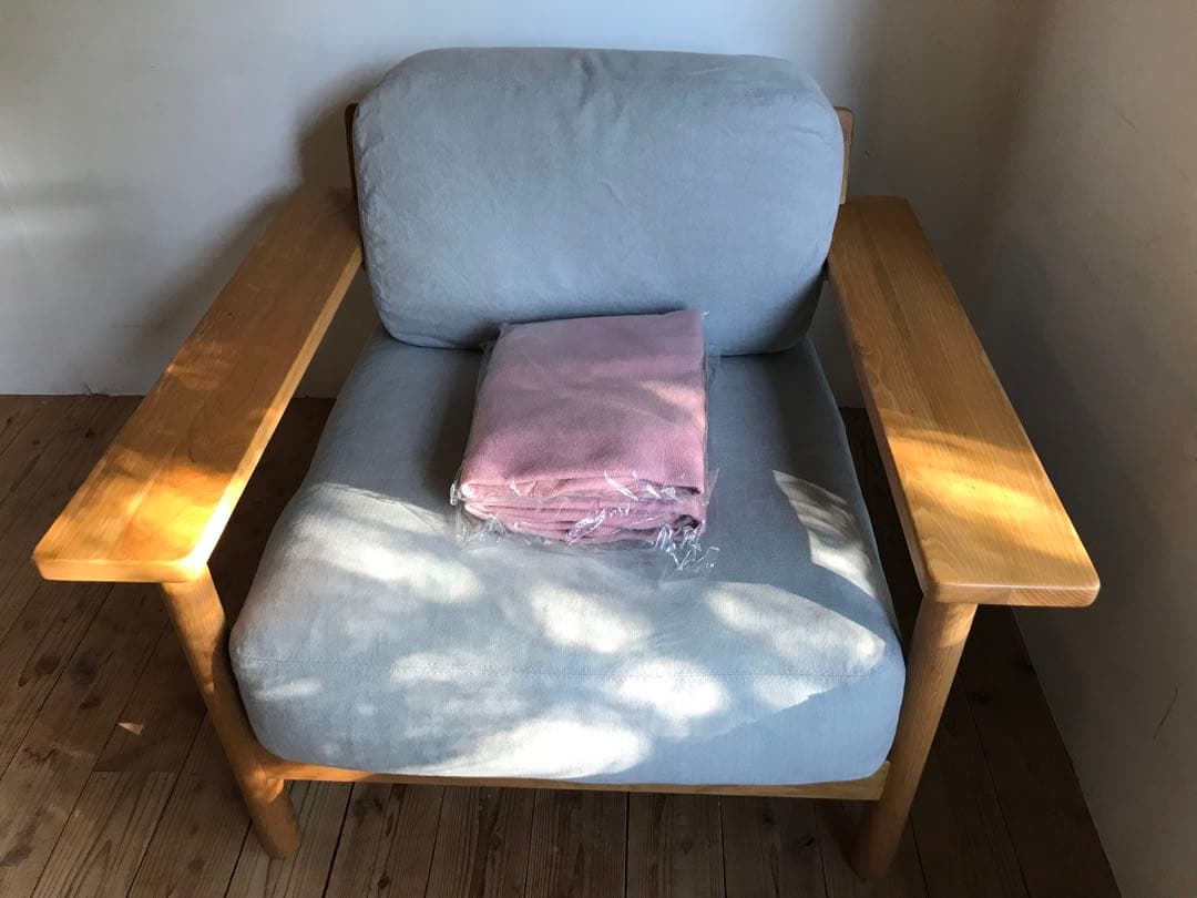 IDEEイデーDIMACHEディモンシュ一人掛けソファー①替えカバー付きピンク