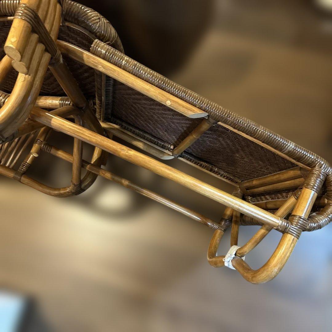 KAZAMA カザマ　ラタン　籐製　3段階調整可能リクライニングチェア