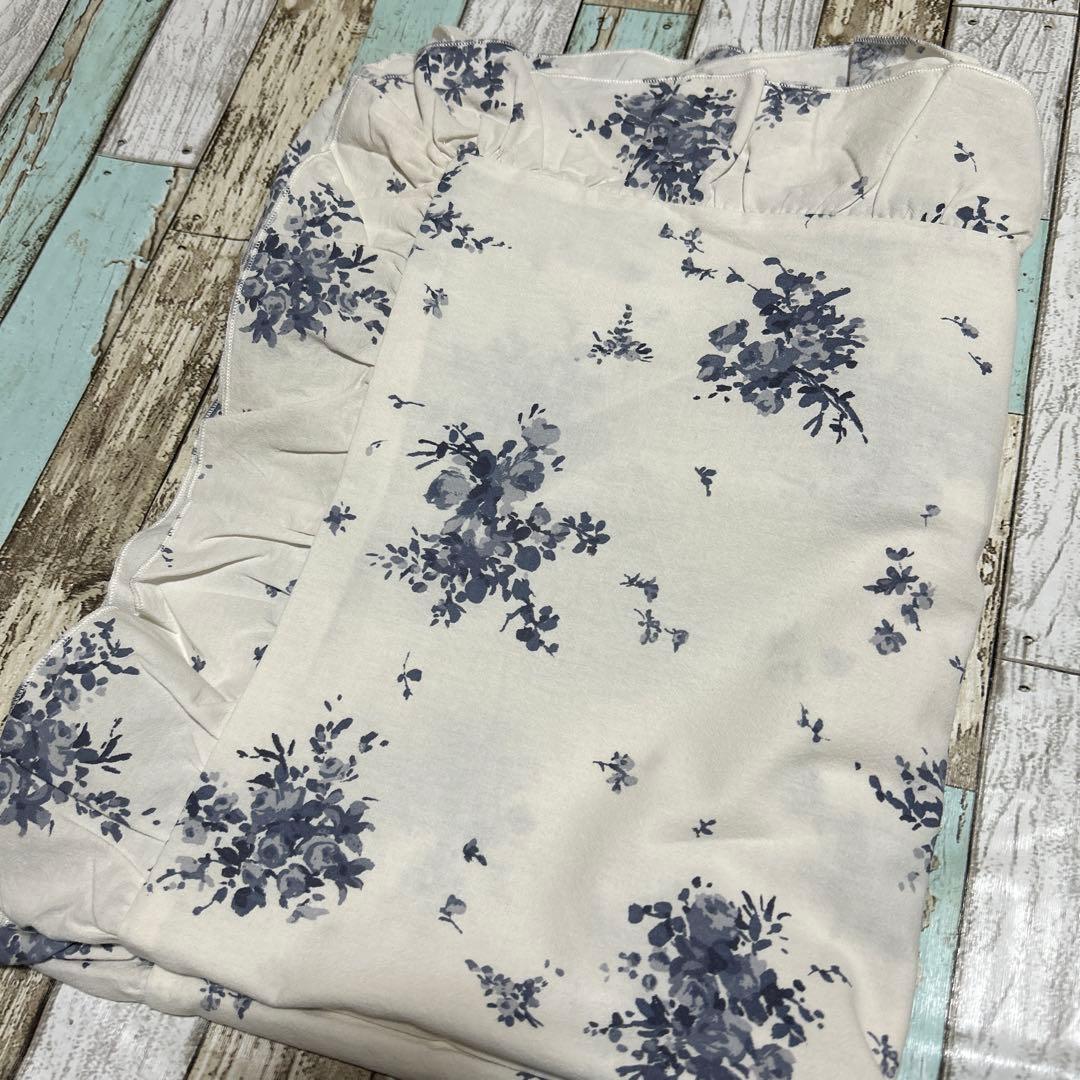 ジェラピケ　シングル3点セット　青　ブルー　素敵な花柄