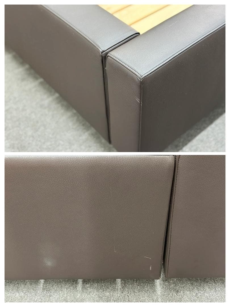 TIME & STYLE■ベッドフレーム　キングサイズ　ハイクラスモダン　レザー