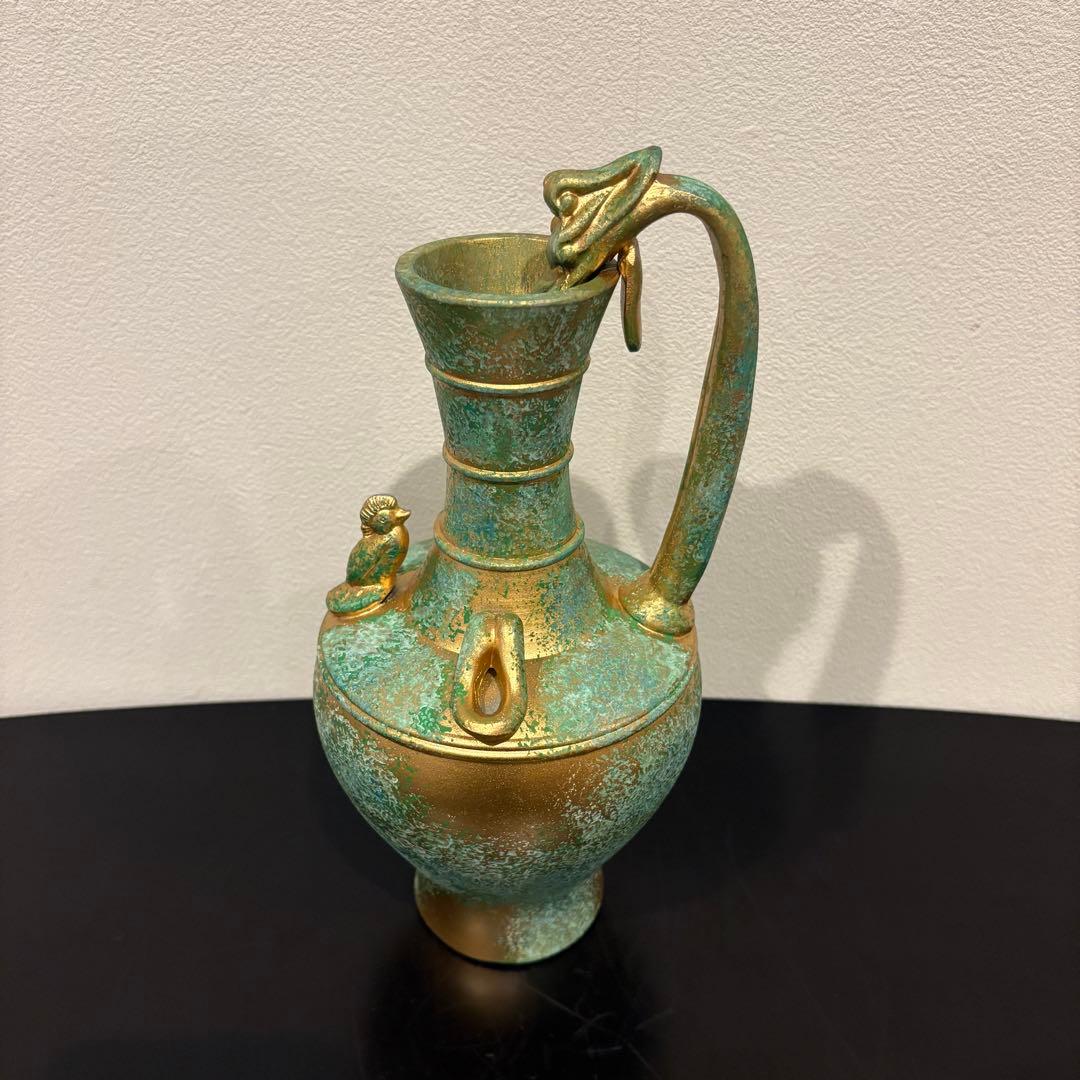 古代中国の龍把鶏首壺 天鶏壺 中国浙江省の越