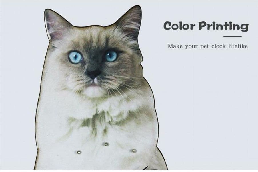 【リアル】壁掛け ペット時計 かわいい ラグドール インテリア