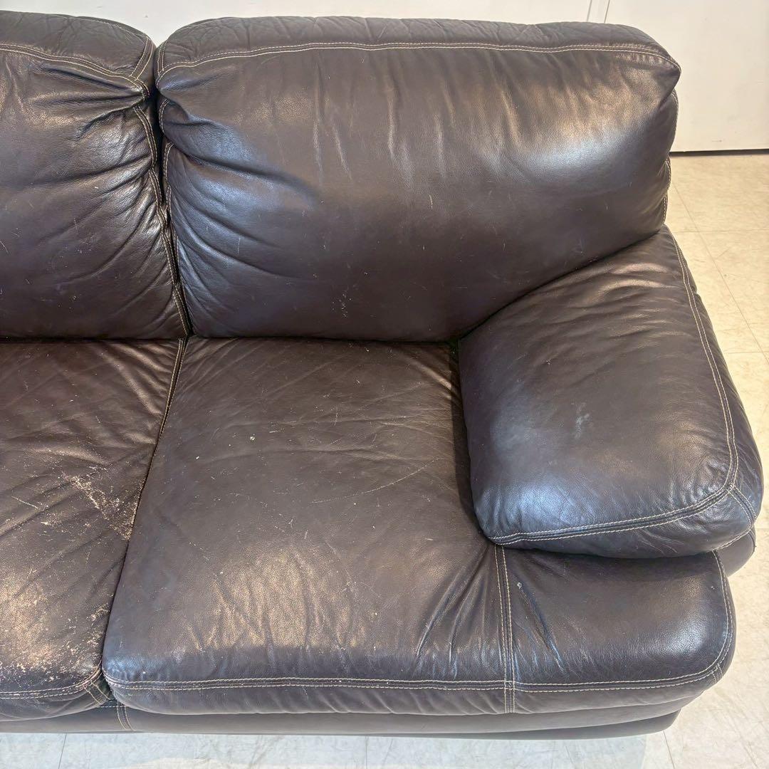 2人がけ　ワイドレザーソファ　アメリカン