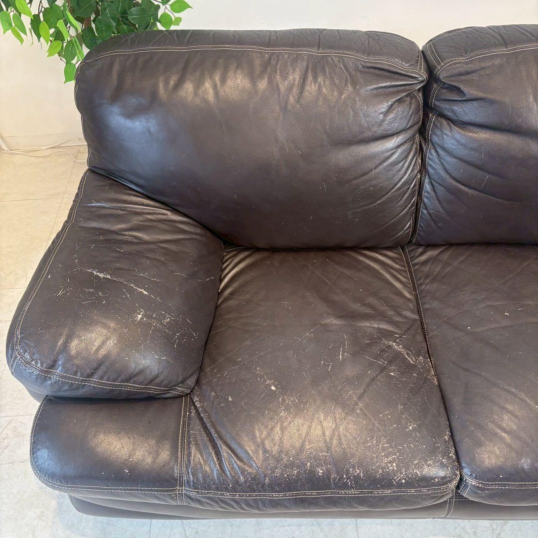 2人がけ　ワイドレザーソファ　アメリカン