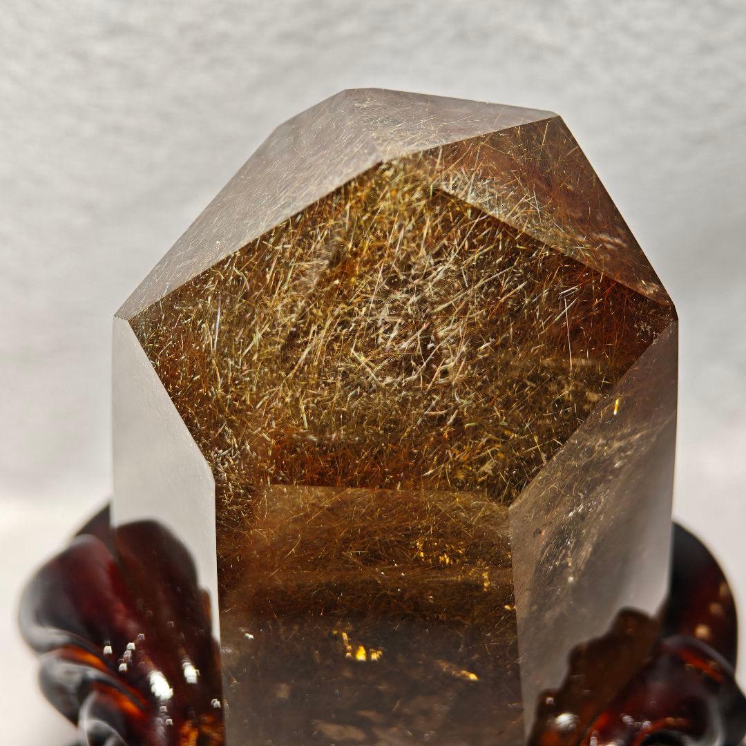 【1キロ超】ゴールドルチルクォーツ クリスタルタワー 天然石 金針