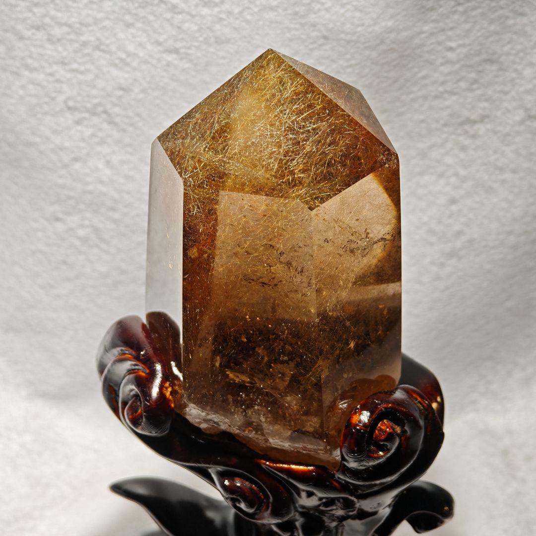 【1キロ超】ゴールドルチルクォーツ クリスタルタワー 天然石 金針