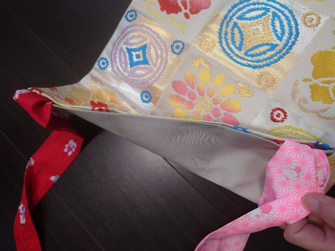 七五三　作り帯　正絹　龍村