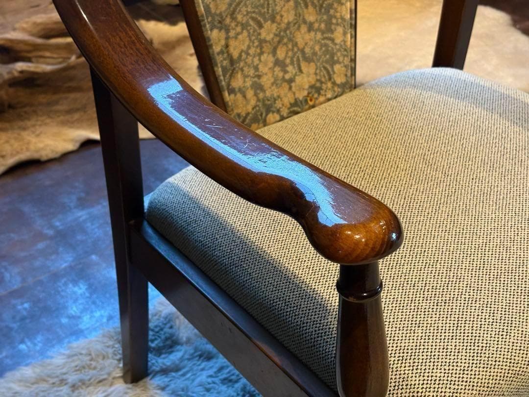 ①　リメイク品　尾州生地　ホワイト座面　カリモク　コロニアル　アームソファ　NI