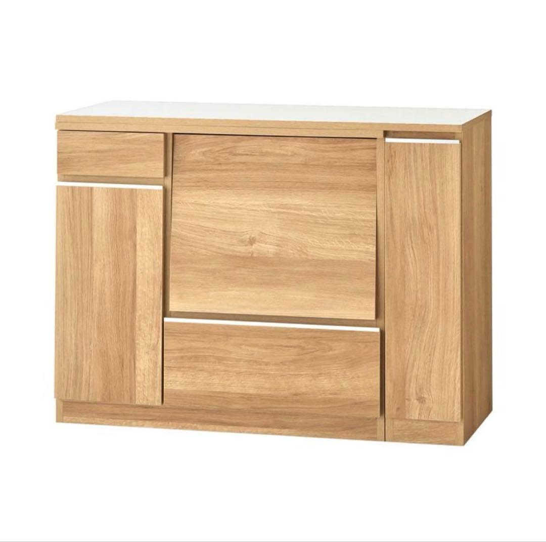 ベルメゾン　ナチュラルウッド キッチンカウンター 幅110cm〜170cm