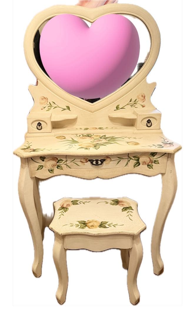 【レア】ロココ調 ローズトールペイント プリンセスハートドレッサー