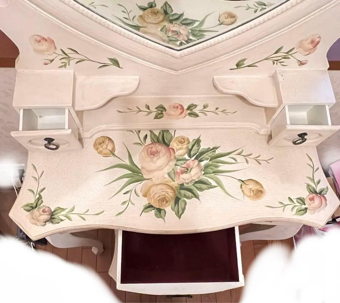 【レア】ロココ調 ローズトールペイント プリンセスハートドレッサー