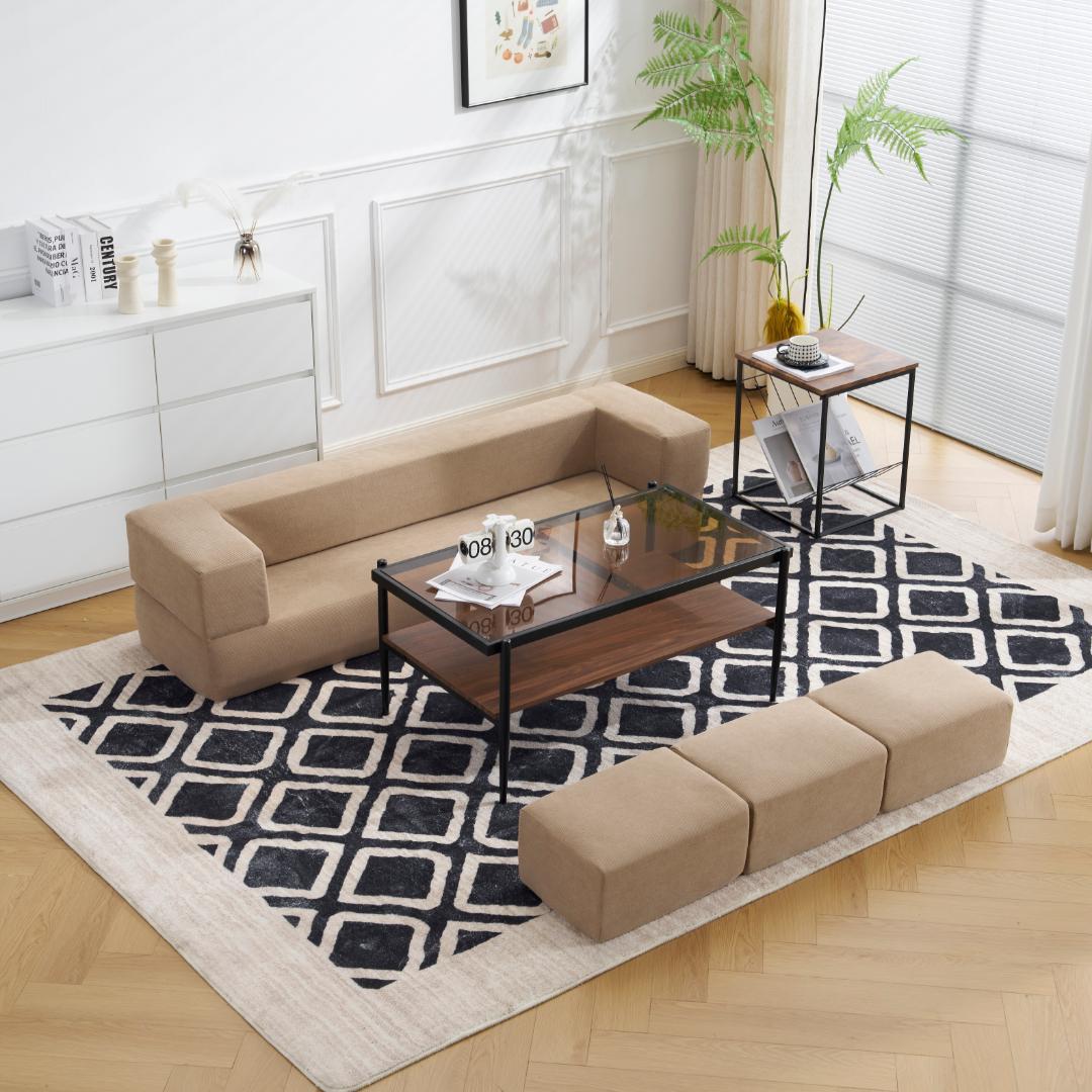 ソファベッド 5人掛け 5P 組立て不要 フロアソファ コンパクト ローソファ