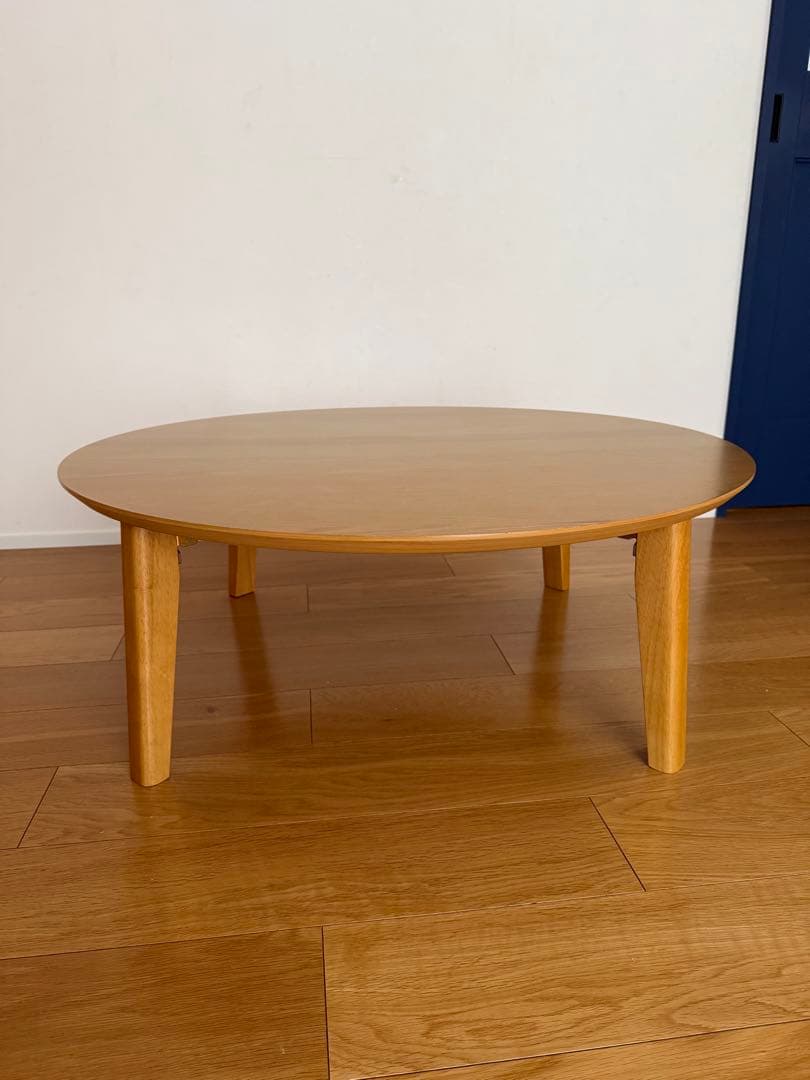 黒ねこ　円形折りたたみリビングローテーブル〈直径90cm〉丸テーブル