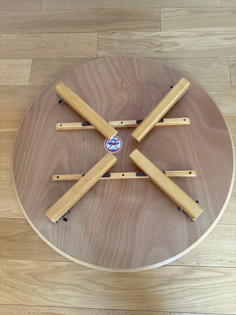 黒ねこ　円形折りたたみリビングローテーブル〈直径90cm〉丸テーブル