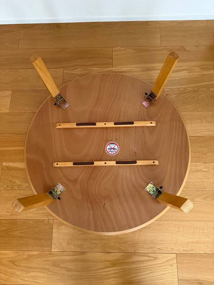 黒ねこ　円形折りたたみリビングローテーブル〈直径90cm〉丸テーブル