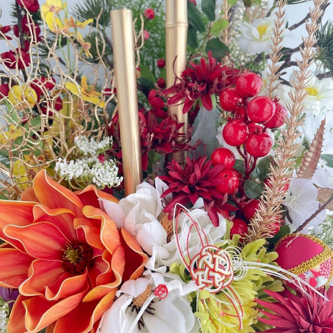 門松 LLサイズ 豪華絢爛 迎春プレミアムアレンジメント 商業用正月飾り 造花