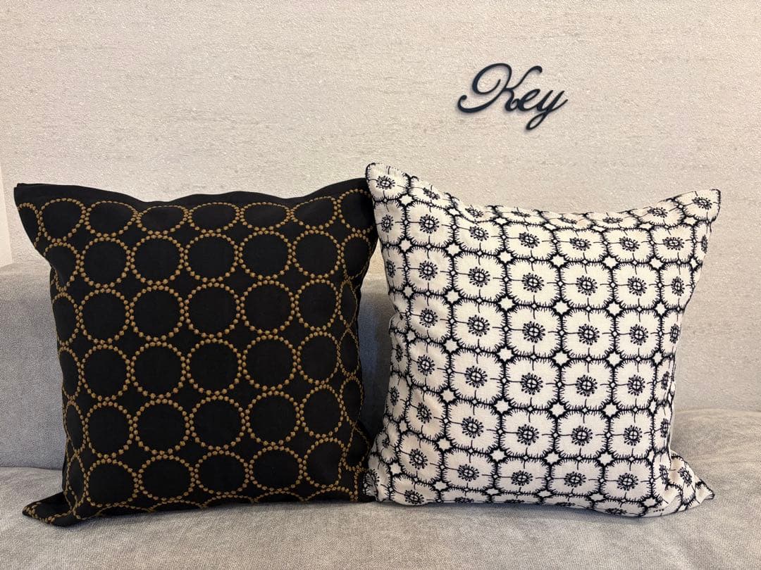 ミナペルホネンハンドメイドクッションカバー★タンバリンdop ブラックマスタード