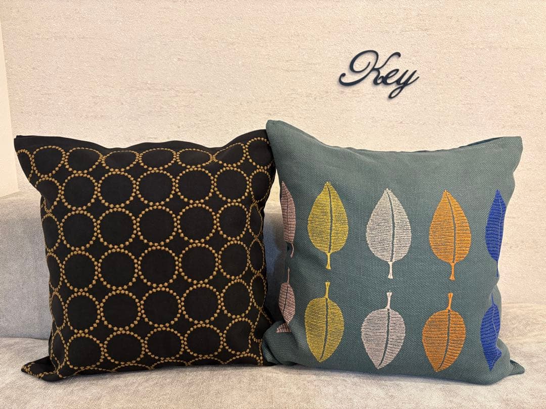 ミナペルホネンハンドメイドクッションカバー★タンバリンdop ブラックマスタード