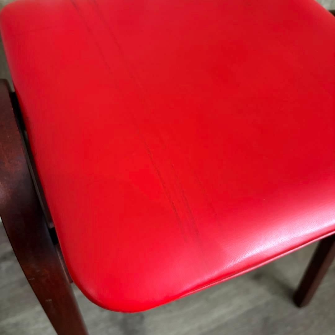 秋田木工　スタッキングスツール　レッド　剣持勇　曲木　②