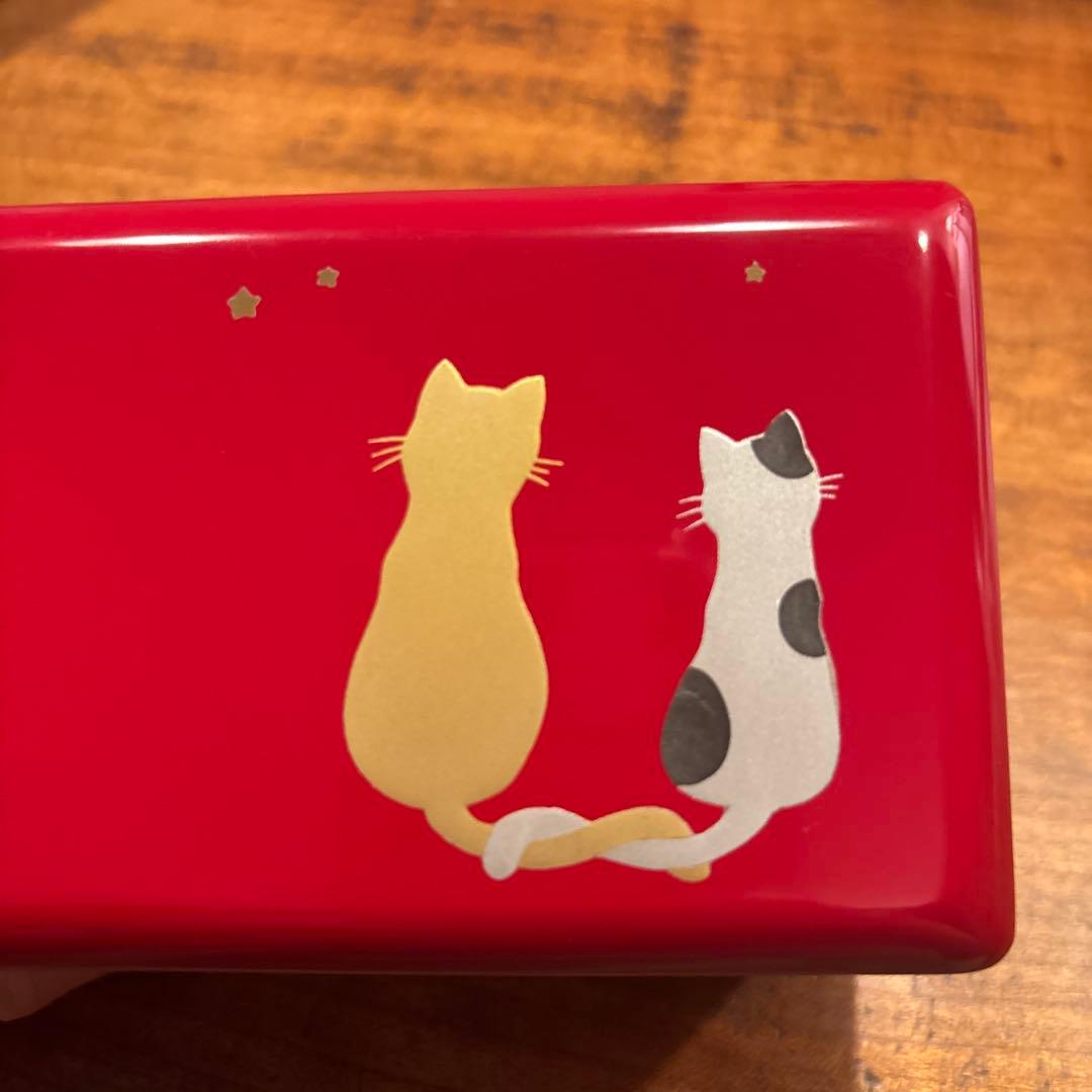 会津塗 小物入れ オルゴール 猫