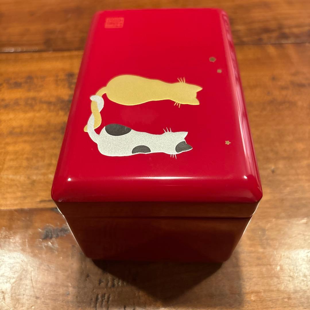 会津塗 小物入れ オルゴール 猫