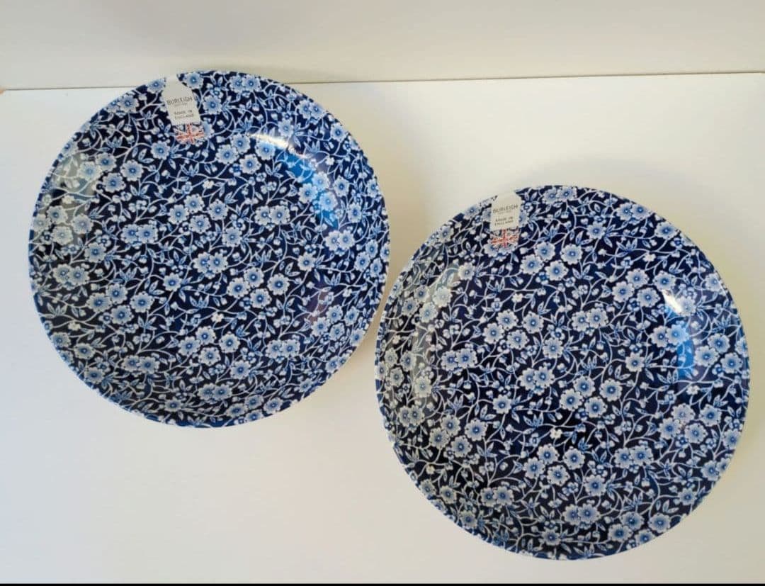 バーレイ　ブルーキャリコ　パスタボウル　２枚