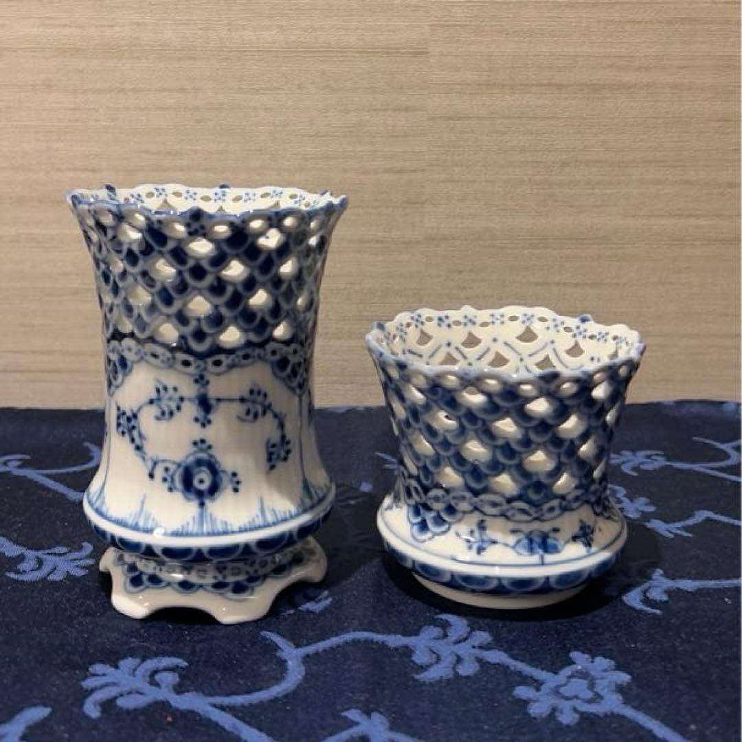 美品◼️ブルーフルーテッド フルレース ベース 11.5cm