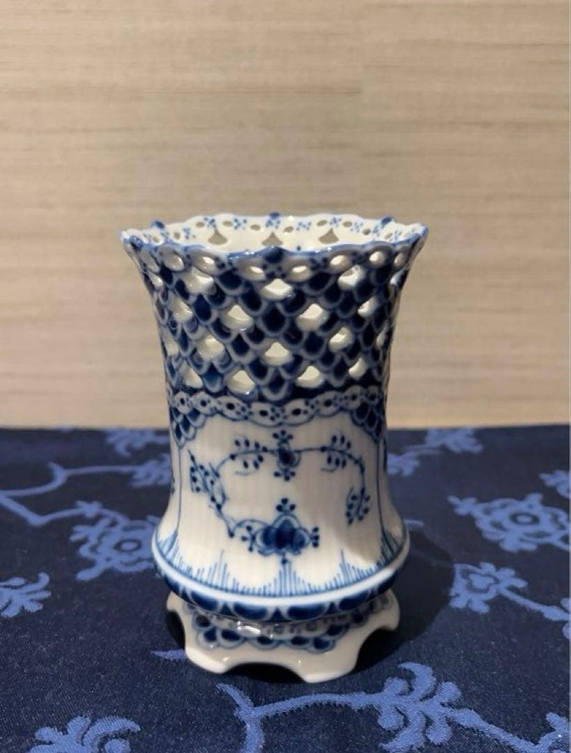 美品◼️ブルーフルーテッド フルレース ベース 11.5cm