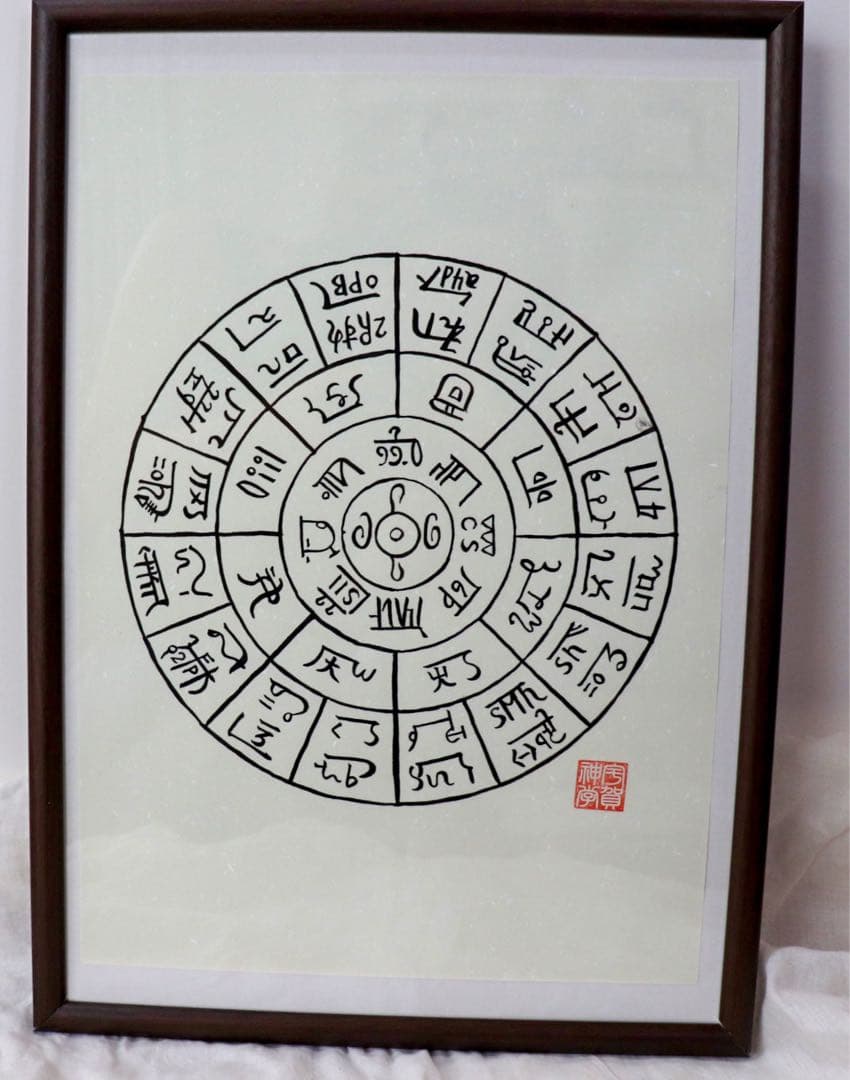 【奇跡のお守り】龍体文字　カタカムナ　古代風水開運画　額装込　祈祷済