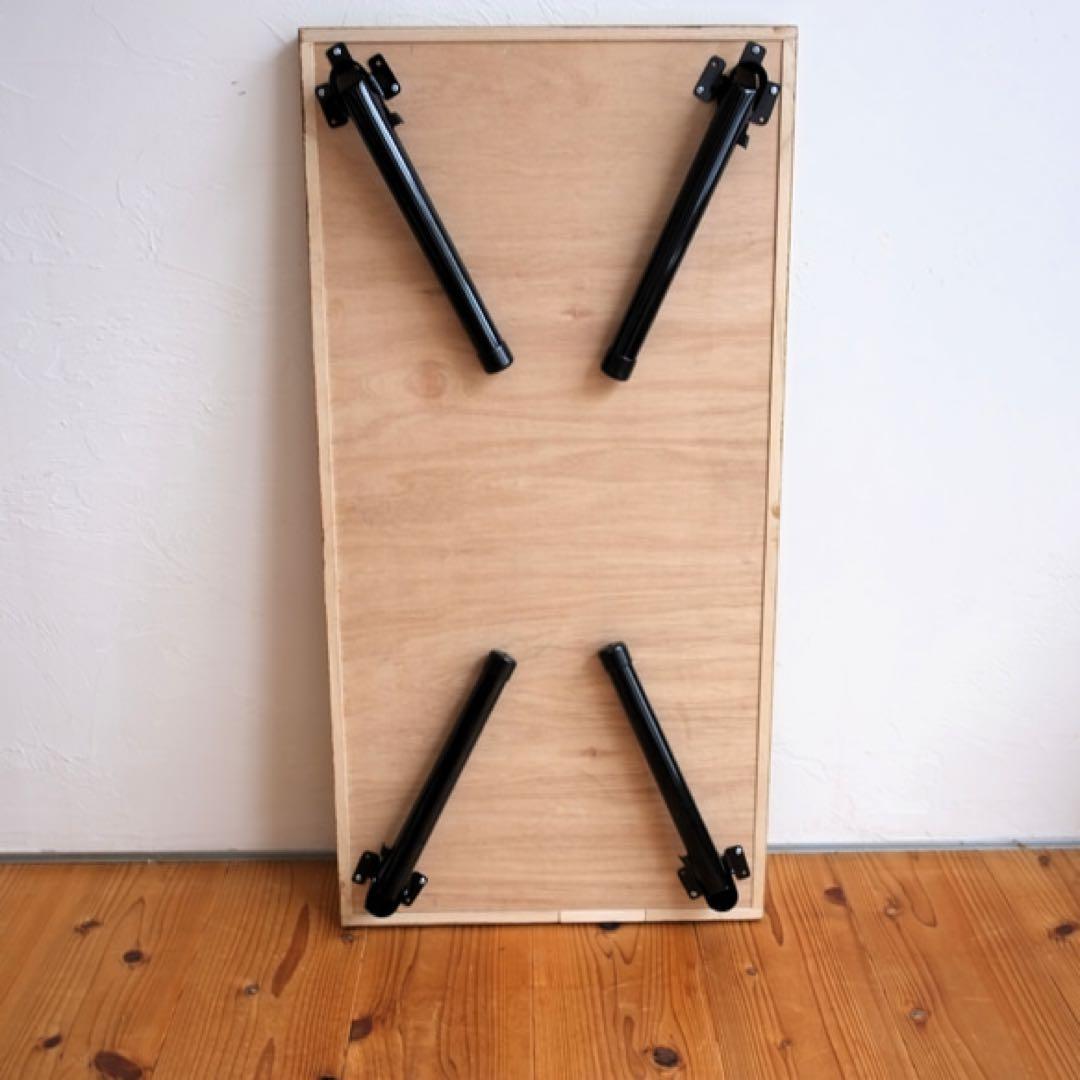 インダストリアル！無垢材の折りたたみテーブル【ハンドメイド家具】