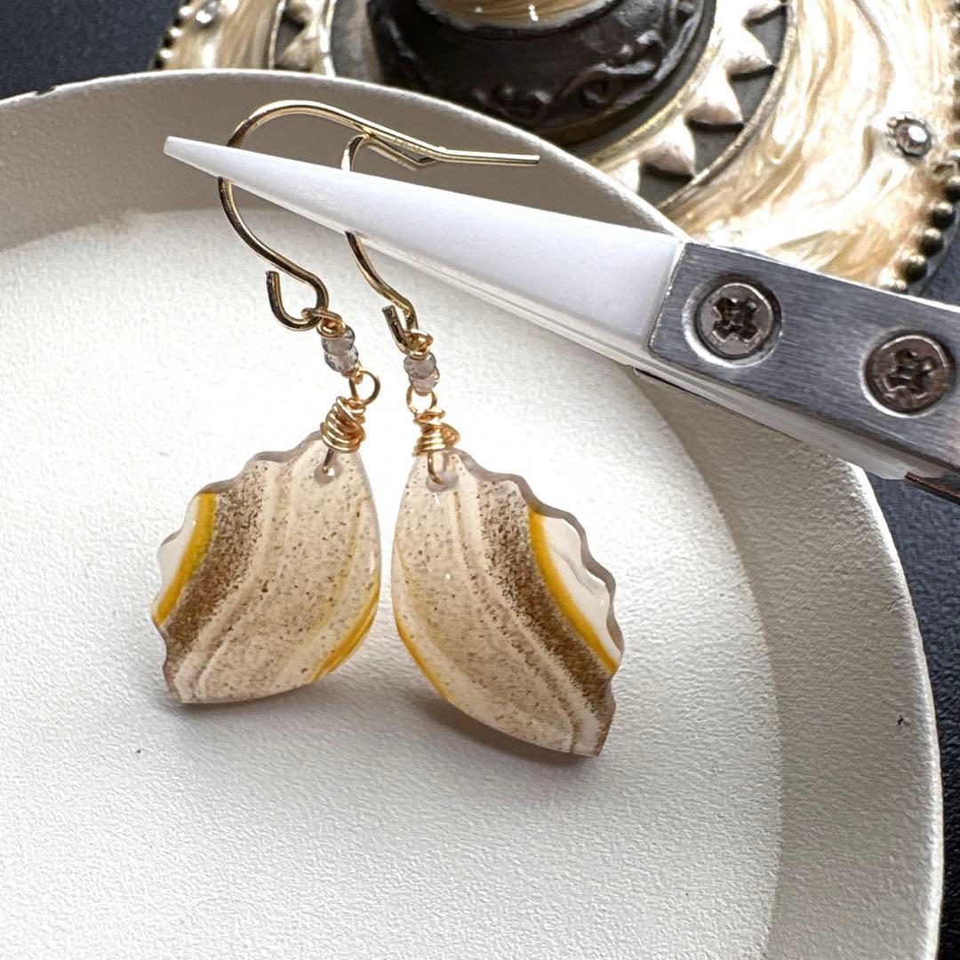 《skygray様》カーネリアンアゲートバタフライカービング②＊モスアゲート