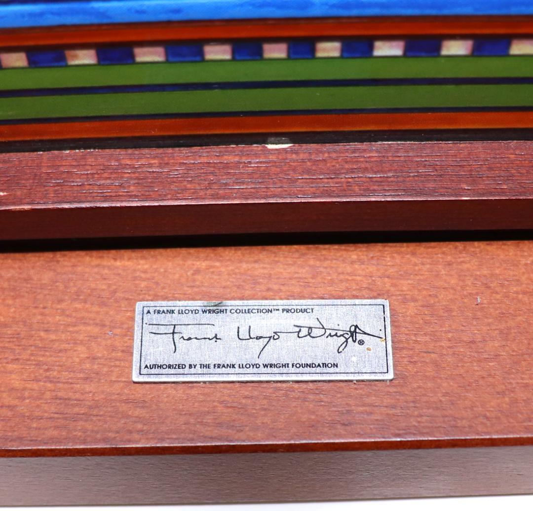 フランク・ロイド・ライト ヴィンテージステンドグラス 大型木製フレーム アリゾナ