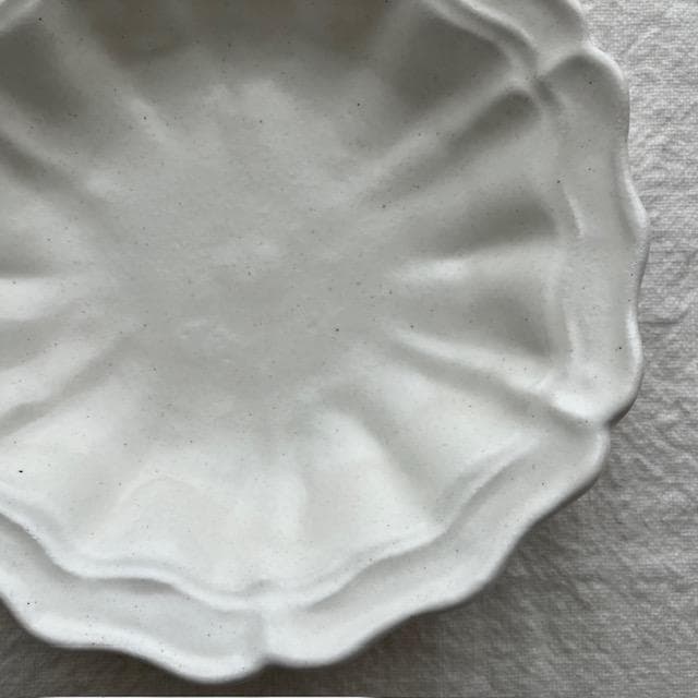 未使用◆2枚◆安部太一白釉ドレープボウル＃雅姫さん長峰菜穂子オクトゴナル田中直純