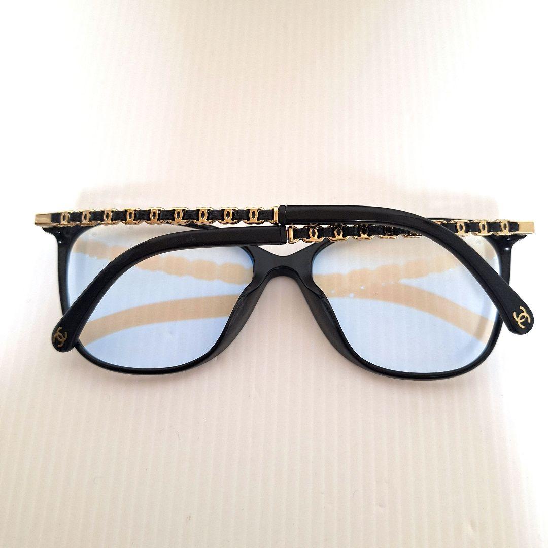 CHANEL スクエアシェイプ ブルーライトカット メガネ アイウェア