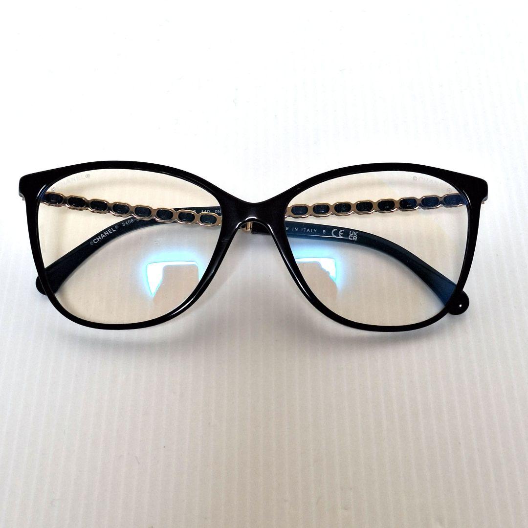 CHANEL スクエアシェイプ ブルーライトカット メガネ アイウェア