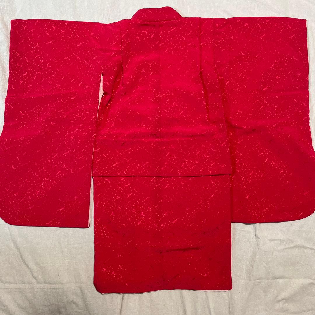 七五三　3歳　着物　被布　ピンク　正絹　濃いピンク