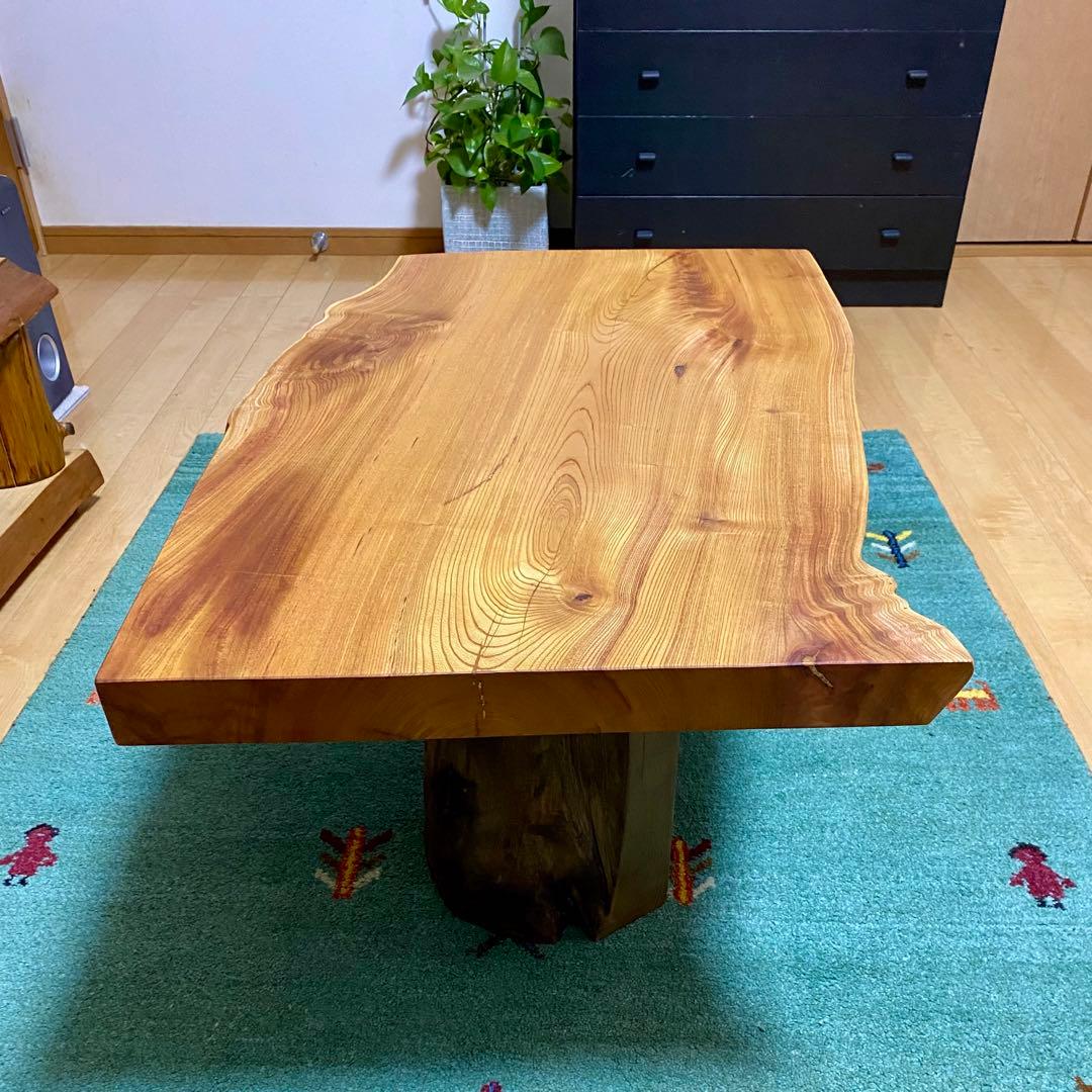 【週末セール】一枚板　欅　天然木　テーブル 無垢　けやき　103