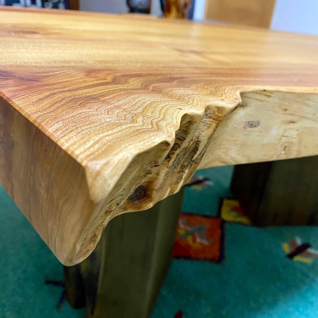 【週末セール】一枚板　欅　天然木　テーブル 無垢　けやき　103
