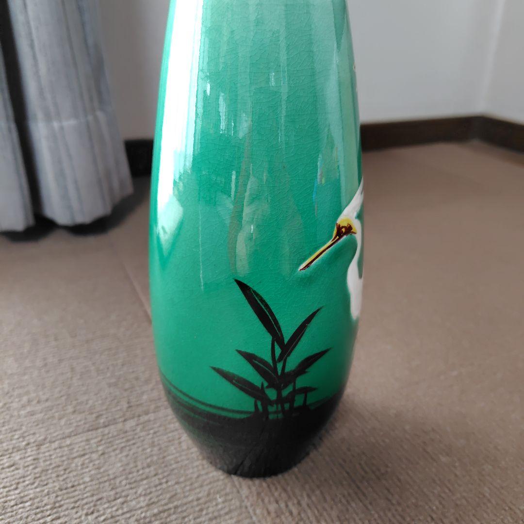 未使用品】九谷焼 白い鳥のイラスト陶器花瓶 - メルカリ