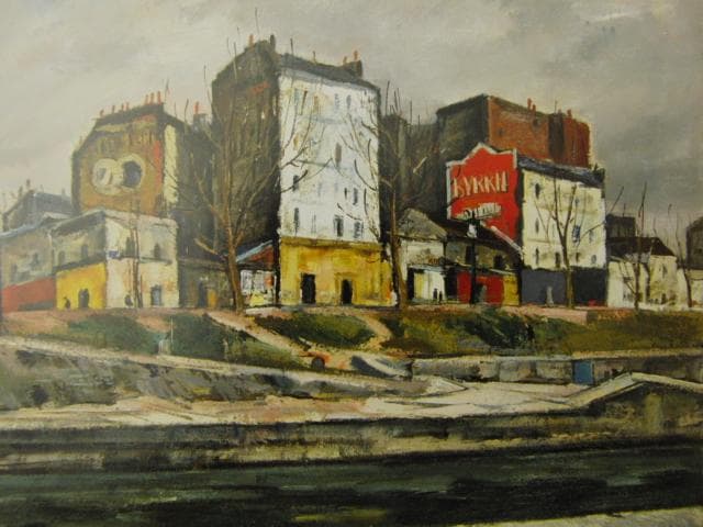 荻須高徳【ジャン・ジョレス界隈、ジュマップ河岸】　 高級画集画