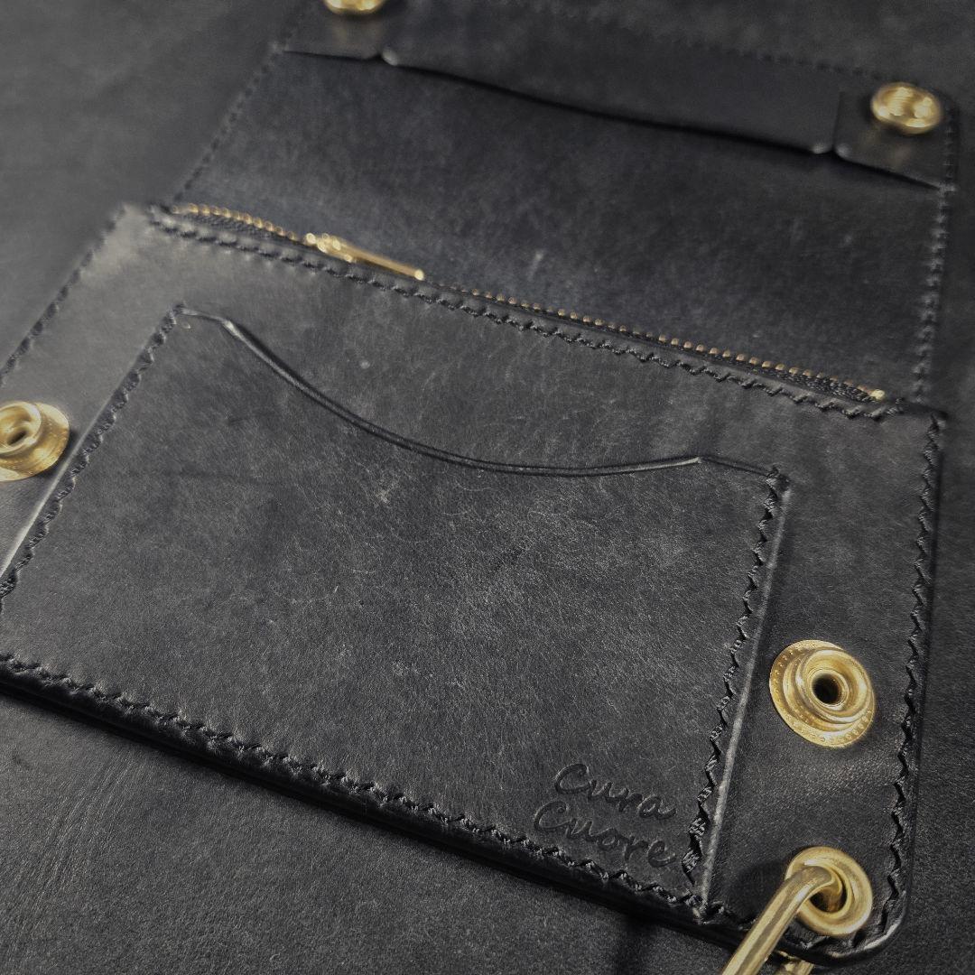 285ミドル トラッカーウォレット イタリアンレザーMARGOT【ブラック