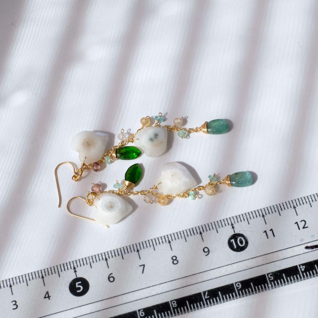 14kgfソーラークォーツハートピアス/イヤリング