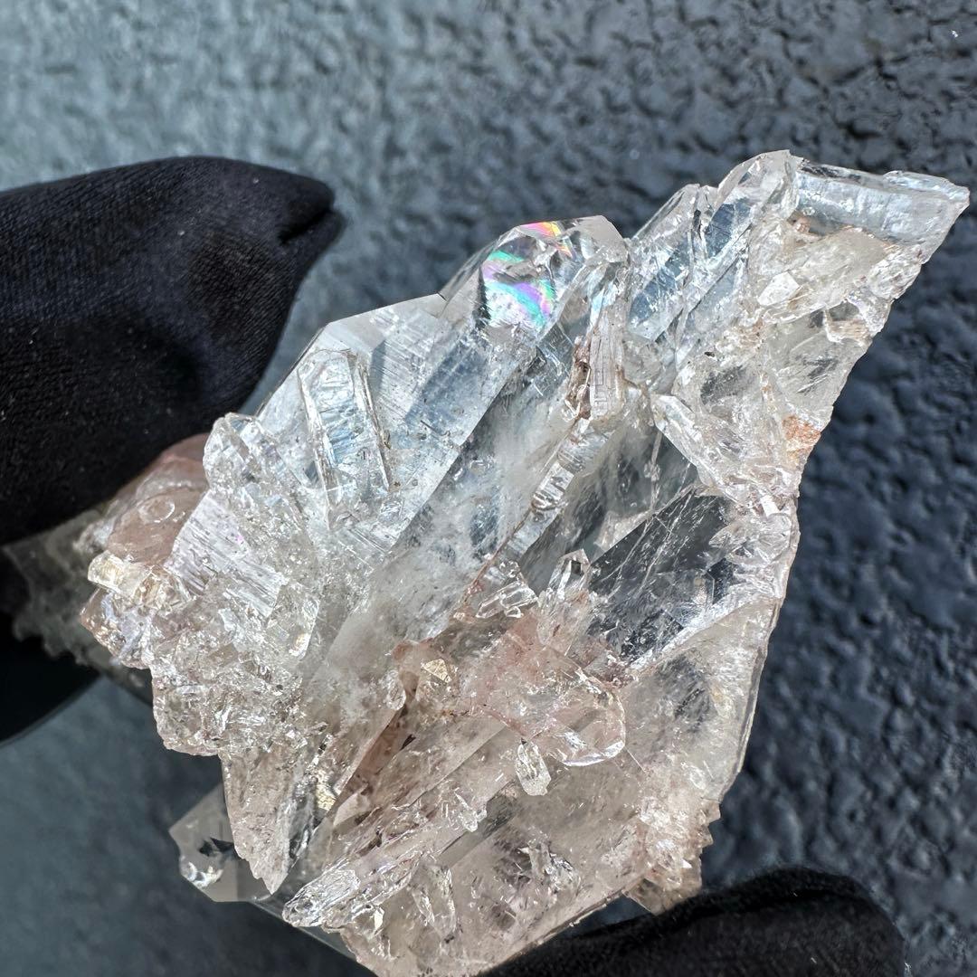 爆レア❗️高透明度❗レインボー♡ピンクレムリアンクォーツクラスター水晶A1364