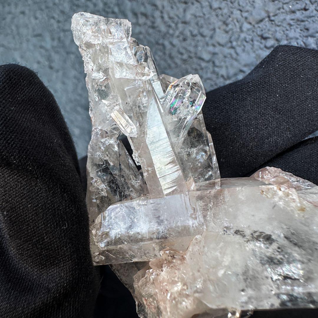 爆レア❗️高透明度❗レインボー♡ピンクレムリアンクォーツクラスター水晶A1364