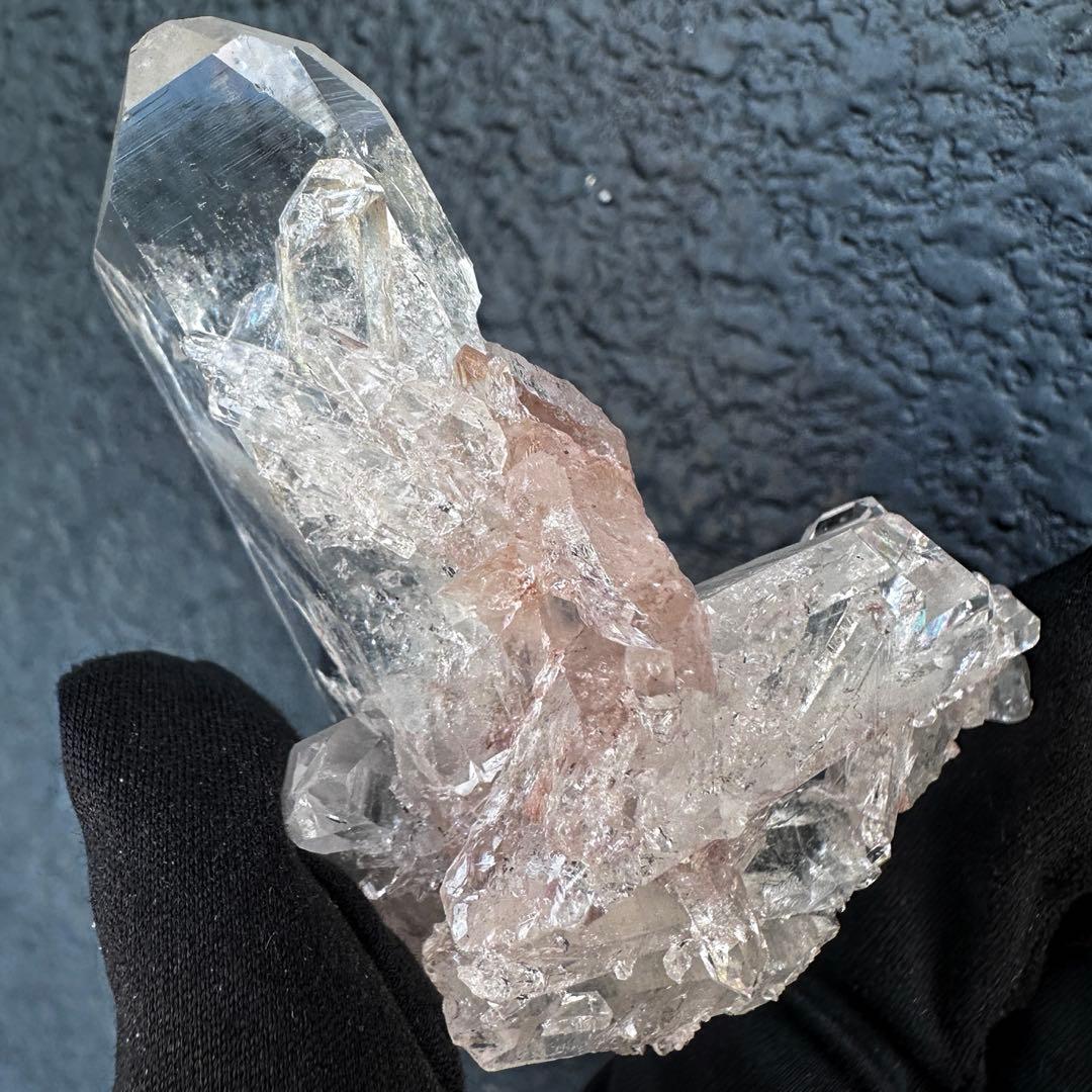 爆レア❗️高透明度❗レインボー♡ピンクレムリアンクォーツクラスター水晶A1364