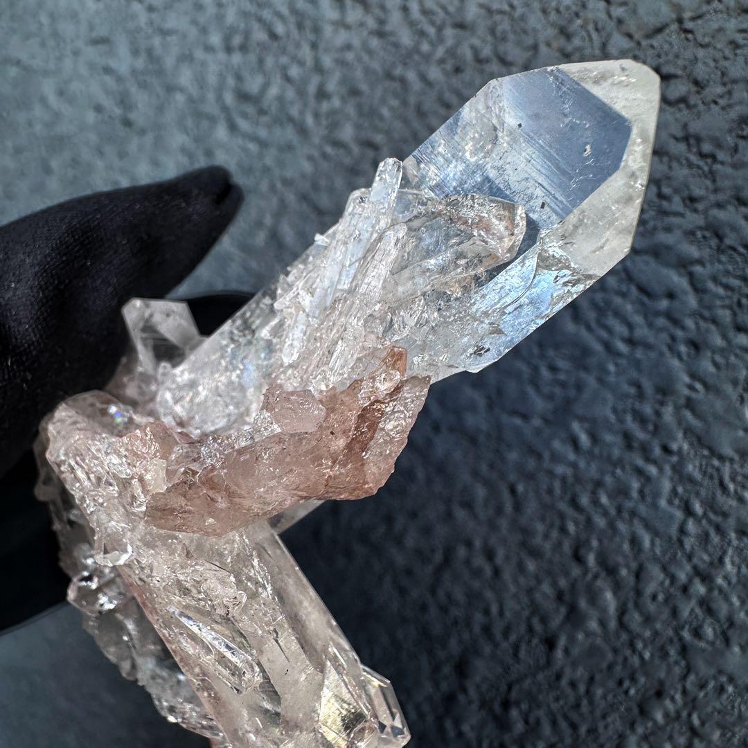 爆レア❗️高透明度❗レインボー♡ピンクレムリアンクォーツクラスター水晶A1364